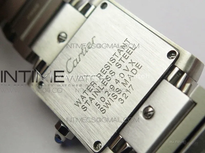Tank Francaise Ladies 25mm Dia Bezel SS 8848F 1:1 Best Edition Ivory Dial on SS Bracelet Ronda Quartz