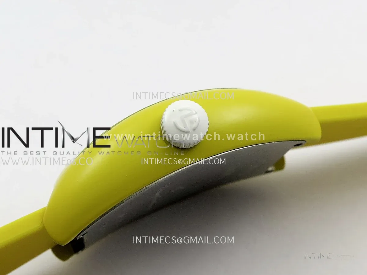FM Casablanca Yellow PVD ABF Summer Blue Dial On Yellow Rubber Strap A23J