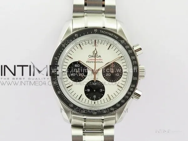 Speedmaster SS Sapphire Crystal Panda White dial black subdial on SS Bracelet Manual Winding Chrono Movement
