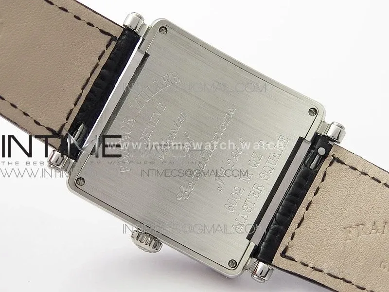 Master Square SS Ladies ZF 1:1 Best Edition White Roman Dial on Black Leather Strap Ronda Quartz