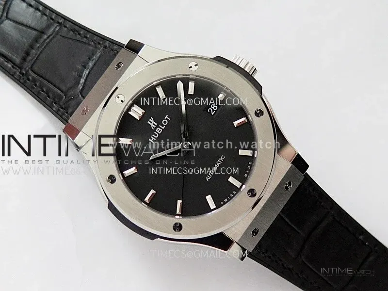 Classic Fusion 42mm Titanium JJZF 1:1 V2 Best Edition Black Dial On Black Gummy Strap