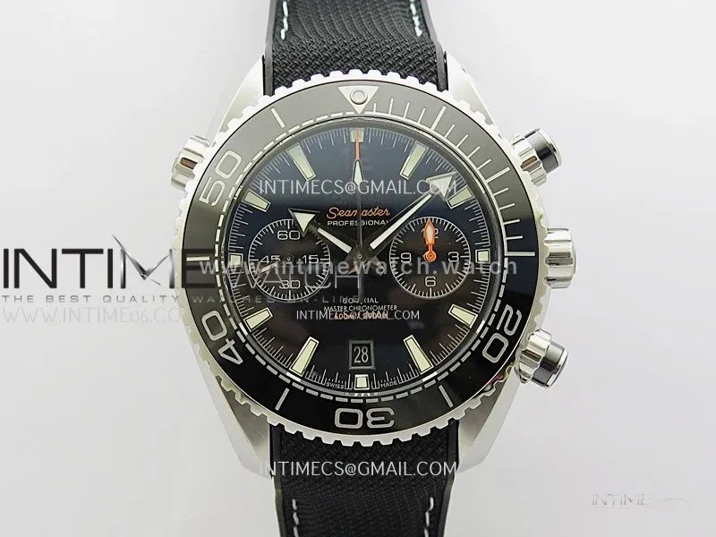 Planet Ocean Master Chronometer Black Ceramic Bezel SS SCF 1:1 Best Edition Black Dial on Black Rubber Strap A9900