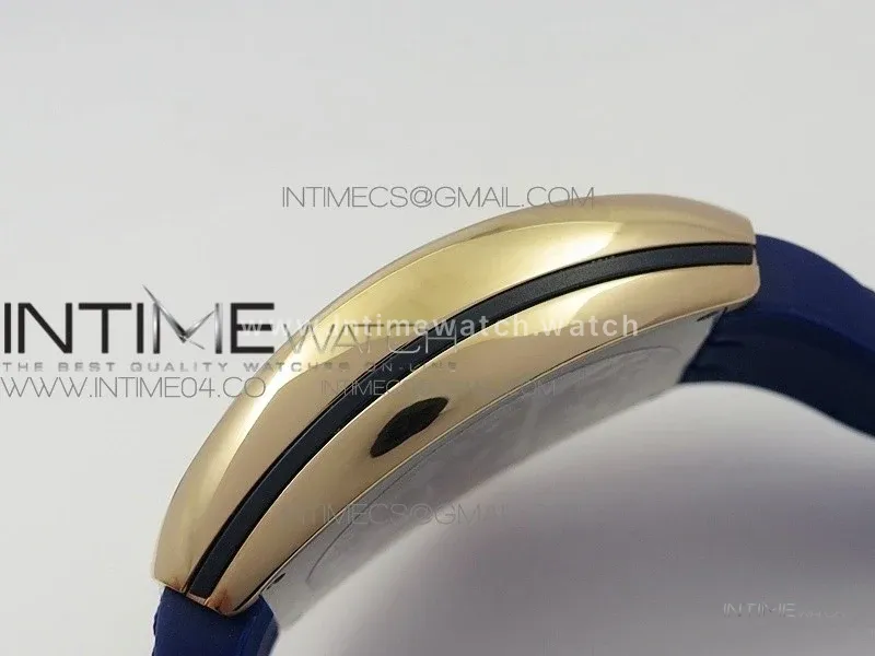 Vanguard V45 RG ABF Best Edition Blue Dial Diamonds Markers on Blue Gummy Strap A2813