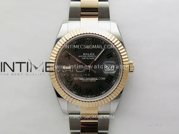 DateJust 41mm 126331 904 SS/RG ONE Factory 1:1 Gray Dial Roman Markers On SS/RG Oyster Bracelet DD3235 V2