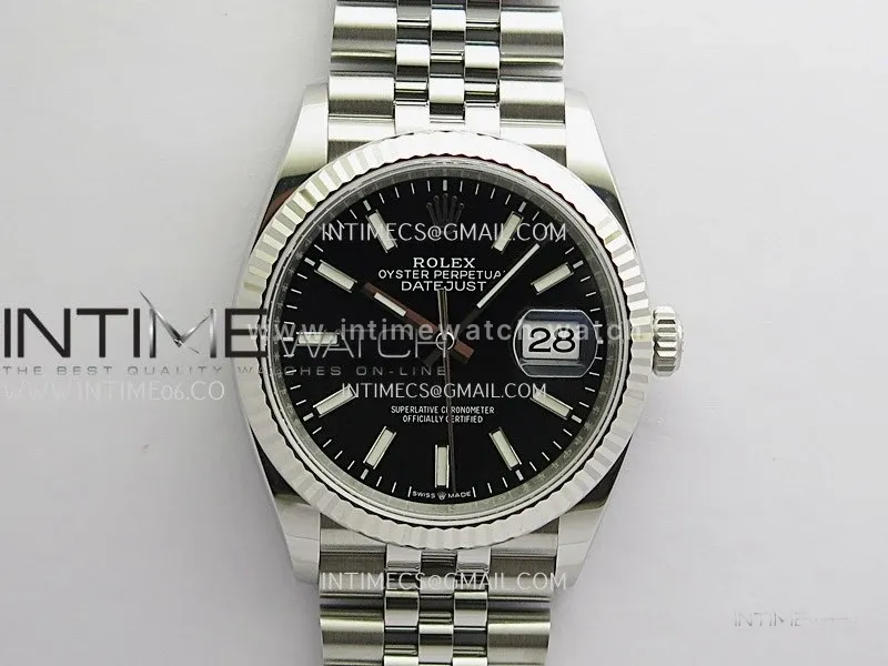 DateJust 126234 36mm 904L SS V2 VSF 1:1 Best Edition Black Dial Stick Marker On Jubilee Bracelet DD3235