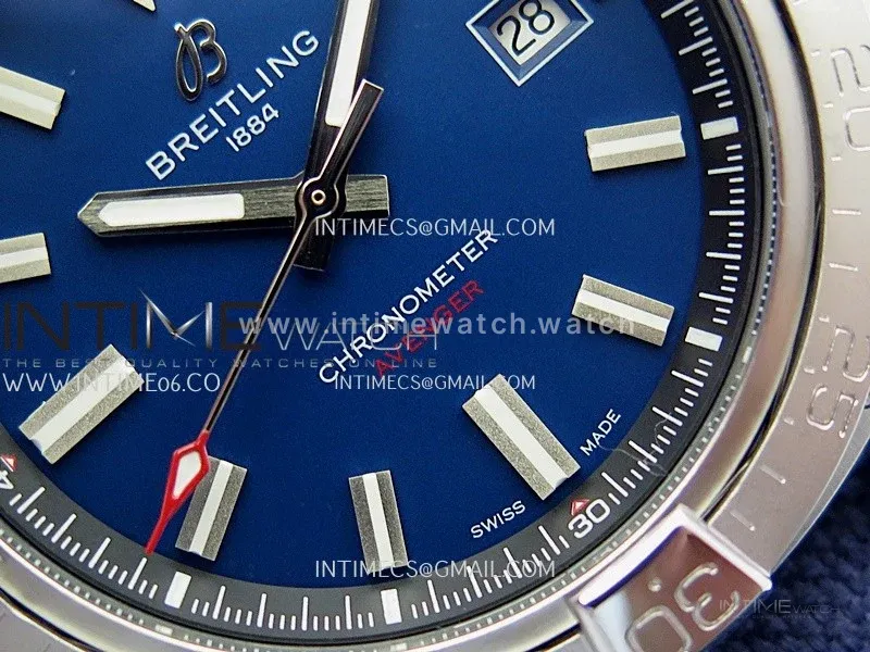 Avenger Chronometer 42mm SS BLSF 1:1 Best Edition Blue Dial On Blue Nylon Strap A2824