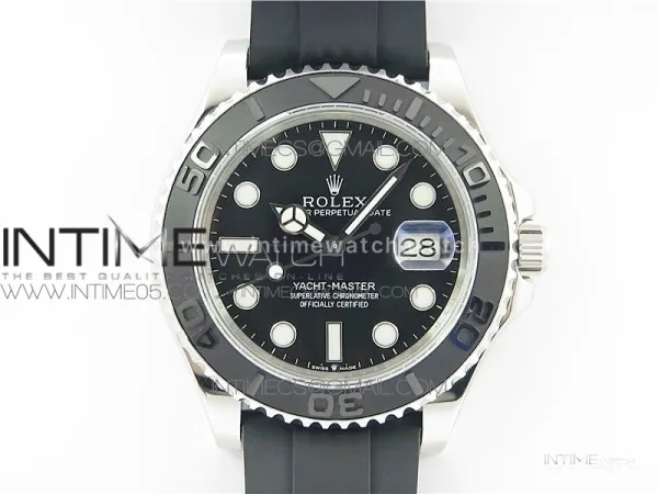 Yacht-Master 42mm 226659 316L BP 1:1 Best Edition 3D Black Ceramic Bezel on Black Rubber Strap SA3235