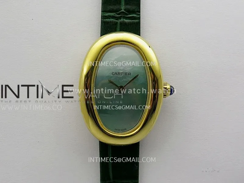 Baignoire Watch YG AF 1:1 Best Edition Green MOP Dial On Green Croco Strap RONDA Quartz
