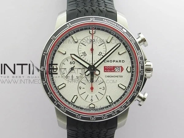 Mille Miglia 168571 SS A7F 1:1 Best Edition White Dial On Black Rubber Strap A7750 to Cal.107179