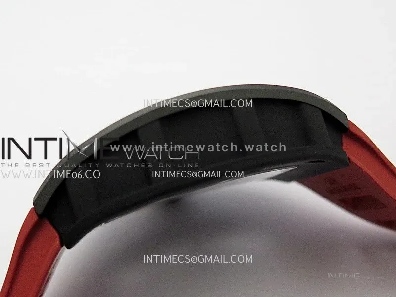RM055 Black Ceramic Red Inner Bezel DF Best Edition On Red Rubber Strap RMUL2 Super Clone (Free Sprung)