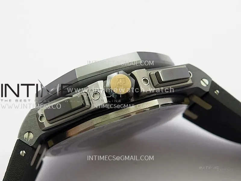 Royal Oak Offshore 44mm Black Ceramic JF 1:1 Best Edition Gray Dial On Black Rubber Strap A3126