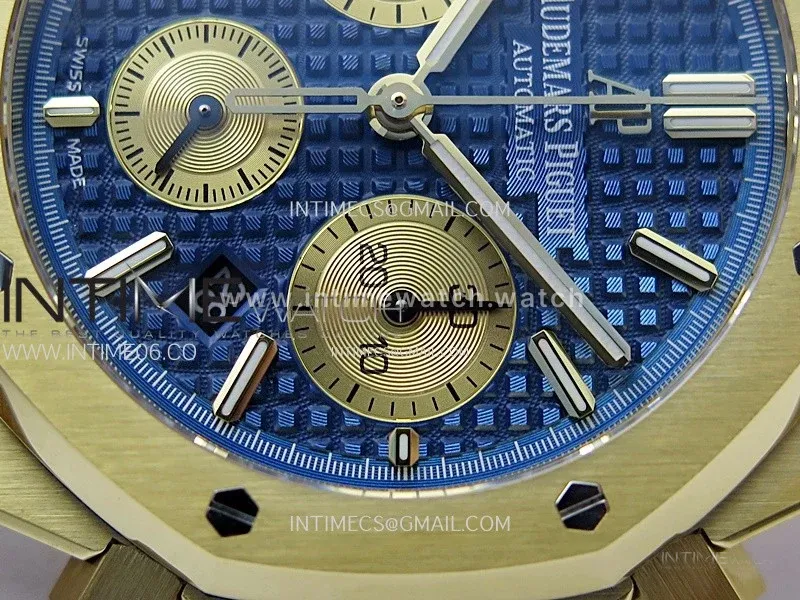 Royal Oak Chrono 26331ST YG IPF 1:1 Best Edition Blue Dial Gold subdial on SS Bracelet A7750