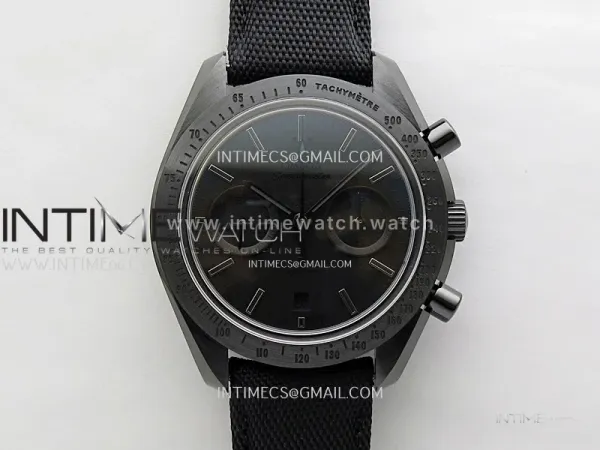 Speedmaster "Dark Side of The Moon" Real Ceramic N1F 1:1 Best Edition Vintage Black Dial on Black Nylon Strap A9300