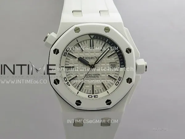 Royal Oak Offshore Diver 15707 White Ceramic JF 1:1 Best Edition SA3120 Super Clone