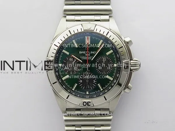 Chronomat B01 42mm SS TF 1:1 Best Edition Green Dial on SS Bracelet A7750