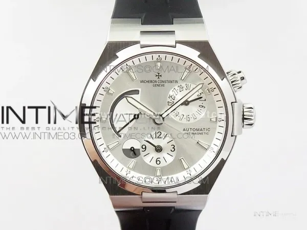 Overseas Dual Time Power Reserve TWA Best Edition White Dial on Black Rubber Strap A1222