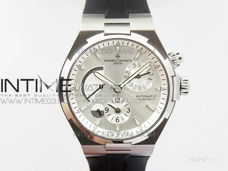 Overseas Dual Time Power Reserve TWA Best Edition White Dial on Black Rubber Strap A1222