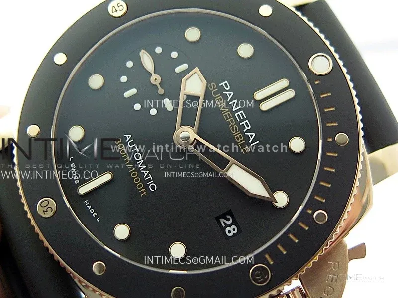 PAM2164 Luminor Submersible 42mm RG VSF 1:1 Best Edition on Black Rubber Strap Asian P900