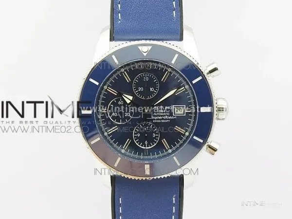 Super Ocean 1884 Heritage Blue Ceramic Bezel SS Blue Dial on A7750