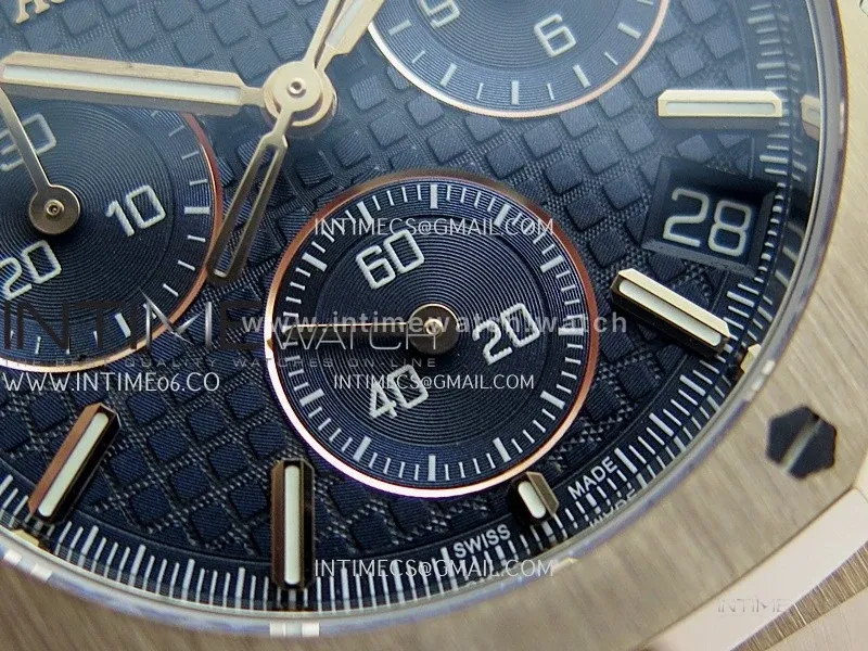 Royal Oak Chrono 26240 RG Gain Weight V2 DDF 1:1 Best Edition Blue Dial RG Bracelet Super Clone DD4401 (SW Dial)