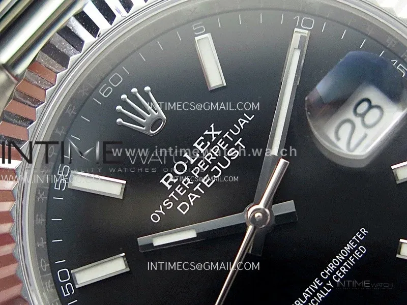 Datejust 41 126334 Bright Black Dial Stick Markers on Oyster Bracelet