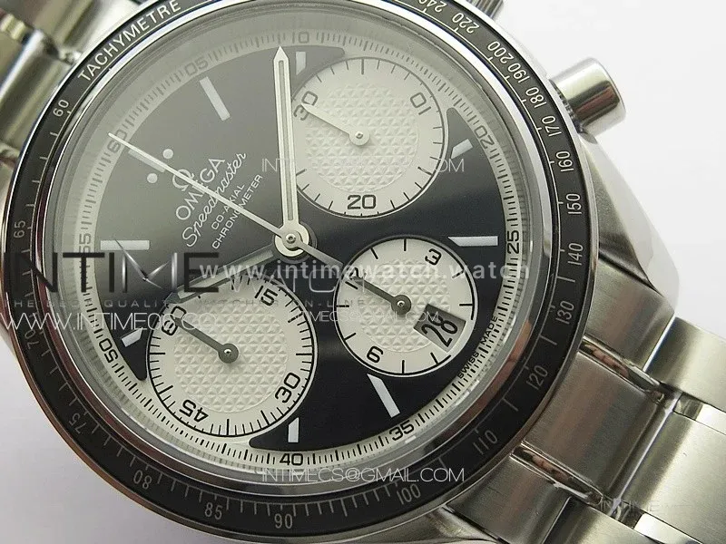 Speedmaster SS HRF 1:1 Best Edition Black Dial White Subdial on SS Bracelet A7750