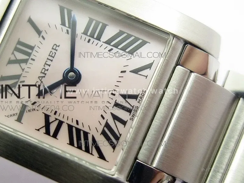Tank Francaise Ladies 25mm SS 8848F 1:1 Best Edition White Dial on SS Bracelet Ronda Quartz