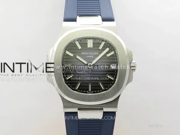 Nautilus Jumbo 5711 Super Replication PPF 1:1 Best Edition Blue Textured Dial on Blue Rubber Strap PPF324