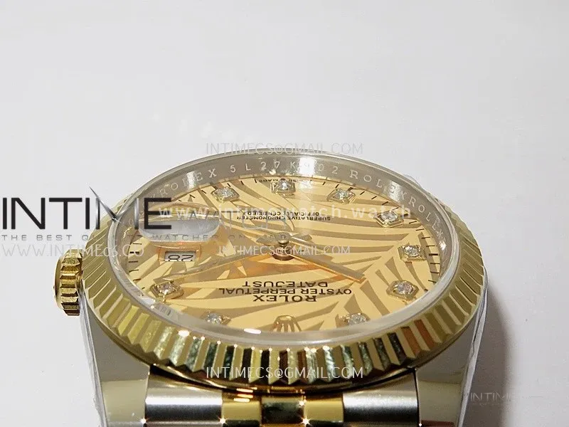 DateJust 126233 36mm 904L SS/YG ONE Factory 1:1 Best Edition Gold Leaves Dial Diamond Marker On Jubilee Bracelet DD3235