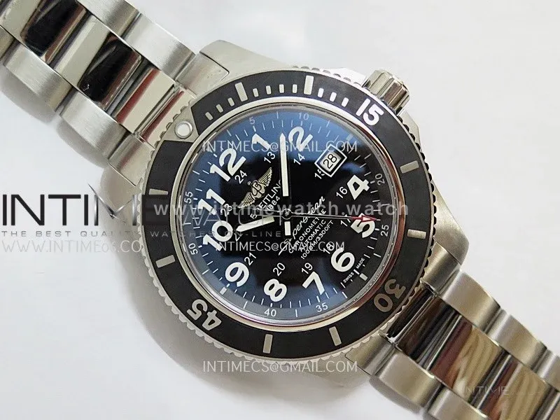 SuperOcean II 44mm TF 1:1 Best Edition Black Dial on SS Bracelet A2824