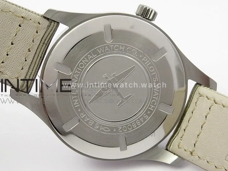 Mark XVIII IW327012 SS M+F 1:1 Best Edition White Dial on White Nylon Strap A2892 (Free Nylon Strap)