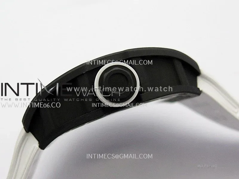RM055 Blue Inner Bezel White Crown NTPT ZF 1:1 Best Edition Skeleton On White Shark Rubber Strap RMUL2 Super Clone