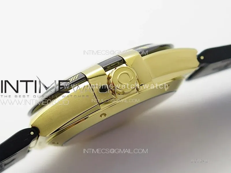 Constellation 41mm YG/Black Ceramic Bezel VSF 1:1 Best Edition Black Dial on Black Gummy Strap A8900