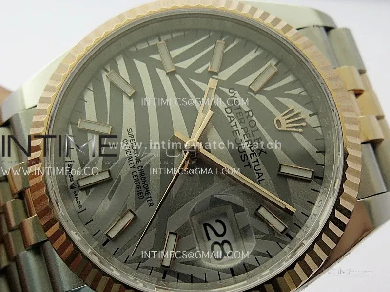 DateJust 126233 36mm 904L SS/RG ONE Factory 1:1 Best Edition Silver Leaves Dial Stick Marker On Jubilee Bracelet DD3235