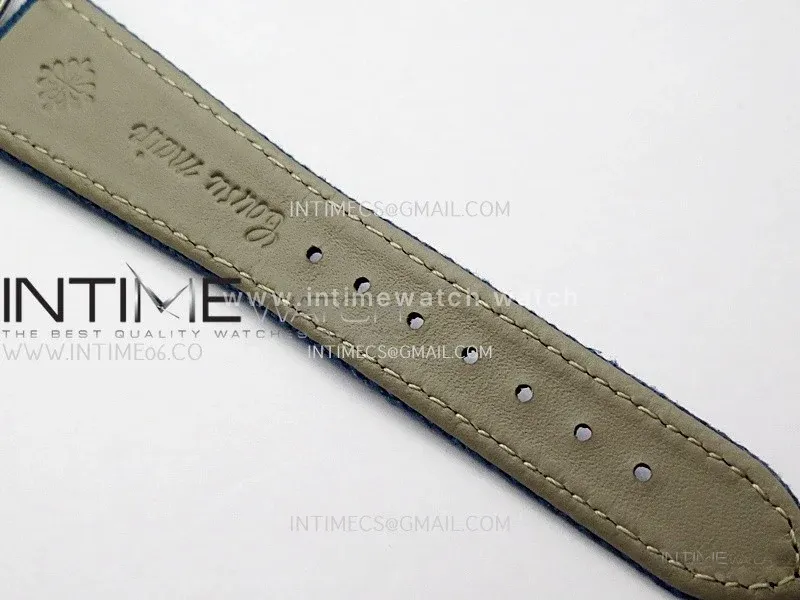 Calatrava 6007A SS 3KF 1:1 Best Edition Blue Dial on Blue Leather Strap A324 Super Clone V2