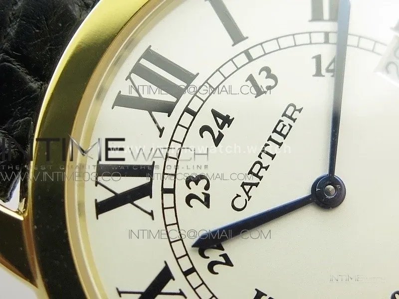 Ronde Solo de Cartier 36mm K11 YG 1:1 Best Edition White Dial on Black croco leather strap Ronda Quartz