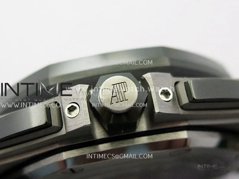 Royal Oak Offshore 44mm SS TKF 1:1 Best Edition Cream Dial on Green Camo Rubber Strap A3126