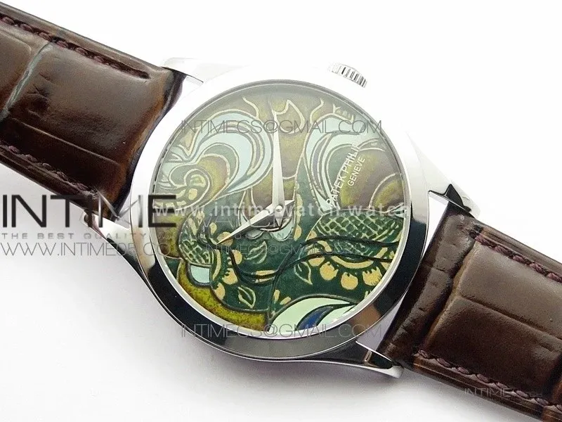 Classic 5077P-102 SS Case FLF Best Edition Real Enamel Dial 2 Brown Leather strap Cal.240