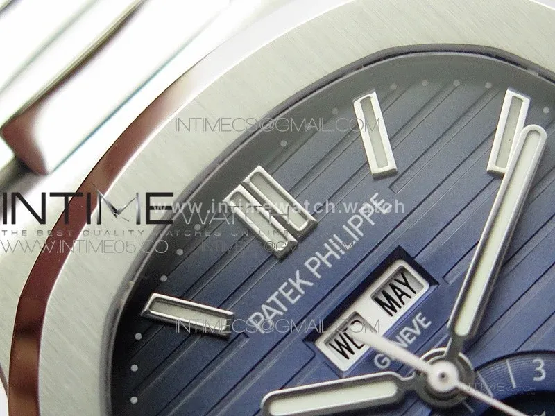 NAUTILUS 5726 SS GRF 1:1 BEST EDITION BLUE DIAL WORKING ANNUAL CALENDARON SS BRACELET A.324 V3