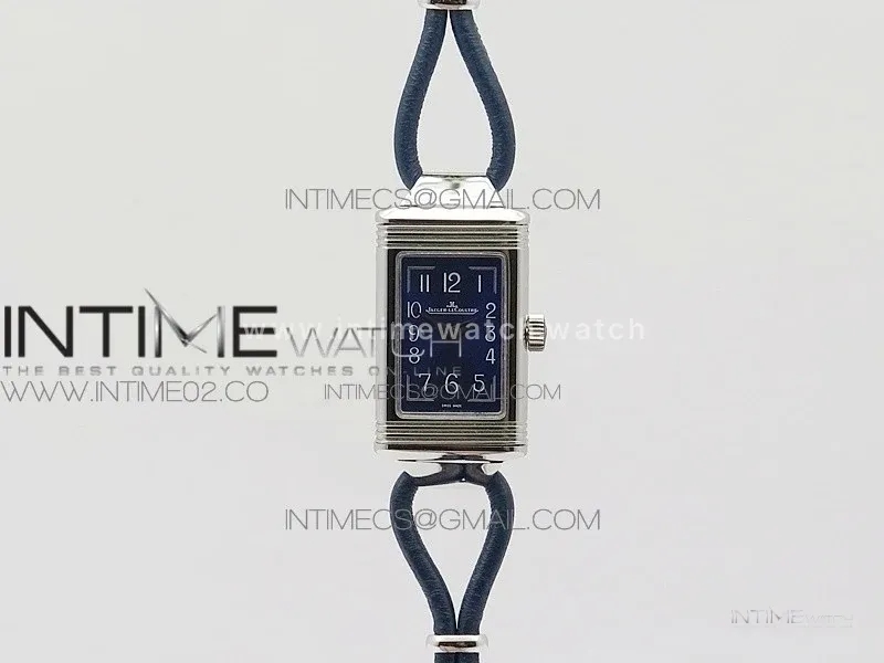 Reverso Ultra Thin Duoface SS SWF Blue Dial on Line Blue Leather Strap Ronda Quartz