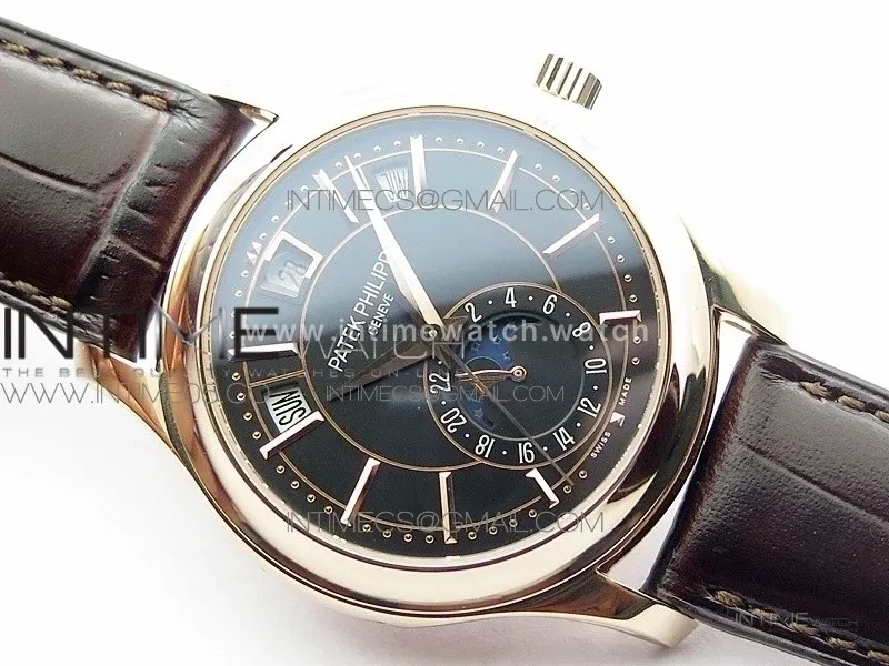 Annual Calendar Complications 5205R RG GRF Best Edition Black dial on Brown leather strap A324