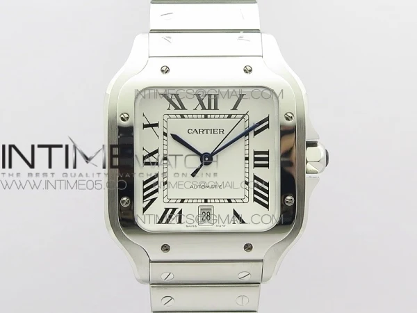 Santos de Cartier 40mm 2018 RXW 1:1 Best Edition White Dial on SS SmartLinks Bracelet MIYOTA 9015