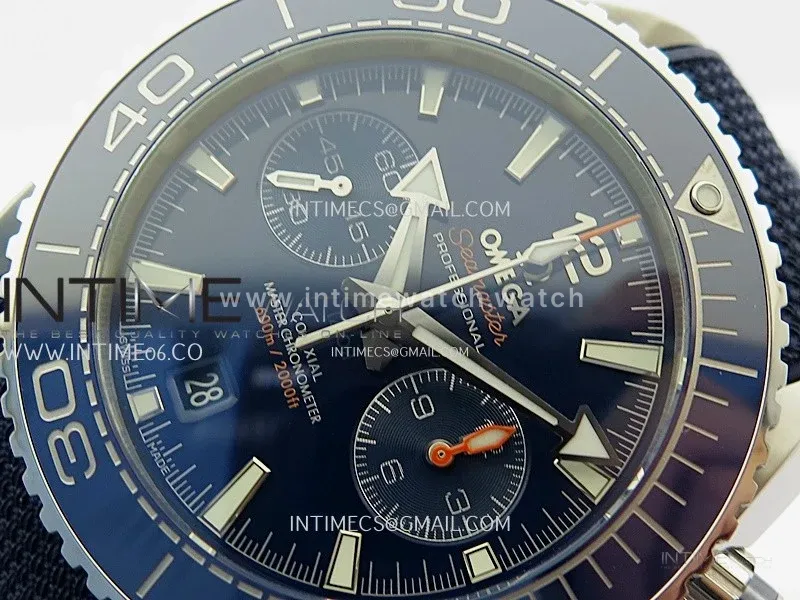 Planet Ocean Master Chronometer Blue Ceramic Bezel SS SCF 1:1 Best Edition Blue Dial on Black Rubber Strap A9900