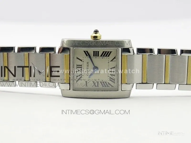 Tank Francaise Ladies 25mm SS/YG 8848F 1:1 Best Edition Ivory Dial on SS/YG Bracelet Ronda Quartz