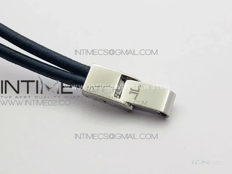 Reverso Ultra Thin Duoface SS SWF Blue Dial on Line Blue Leather Strap Ronda Quartz