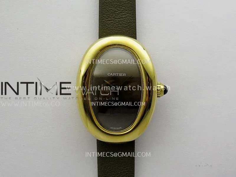 Baignoire Watch YG AF 1:1 Best Edition Brown Dial On Brown Croco Strap RONDA Quartz