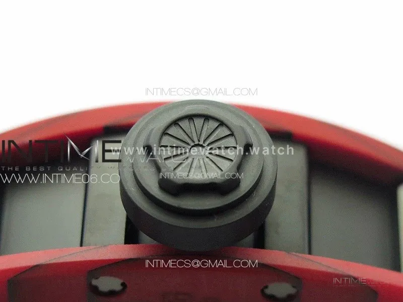 RM052 Skull Red Carbon Real Tourbillon YSF 1:1 Best Edition Skull Dial on Red Rubber Strap