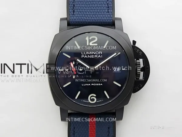 PAM1408 Z DLC VSF 1:1 Best Edition Blue Dial on Blue Rubber Strap Asian P900