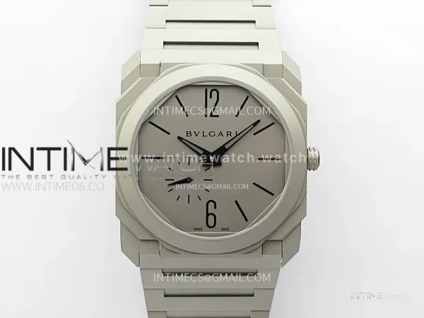 Octo Finissimo Satin-polished Ti BVF 1:1 Best Edition Gray Dial on Satin-polished Ti Bracelet Asian Micro Rotor Movement