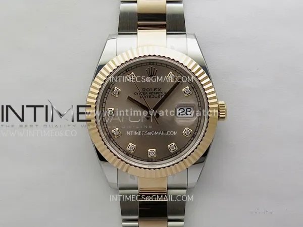 DateJust 41mm 126331 904 SS/RG ONE Factory 1:1 RG Dial Diamond Markers On SS/RG Oyster Bracelet DD3235 V2